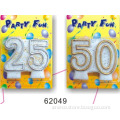 Double-digit number candles in BC, 25 silver &amp; 50 gold with glitter